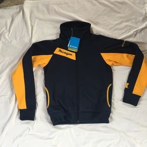 University of Michigan Velocity Trackster zip up size medium NWT